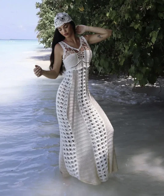 ZARA CROCHET KNIT Dress Limited Edition Ecru New Ss22 Size S Ref.1957/005  90.00 - PicClick UK