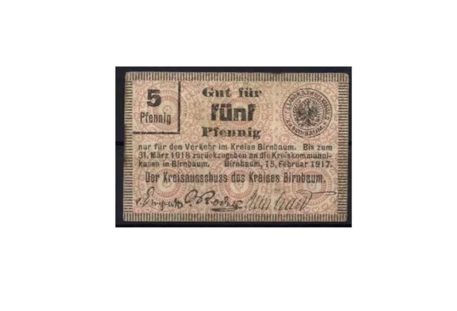 [10052] - NOTGELD BIRNBAUM (heute: Międzychód), 5 Pf, 15.02.1917, Tieste 0660.05