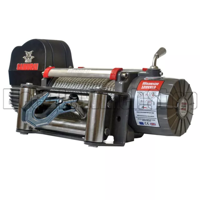 Warrior Samurai 12000 12v Next Generation V2 Electric Winch with Steel Cable