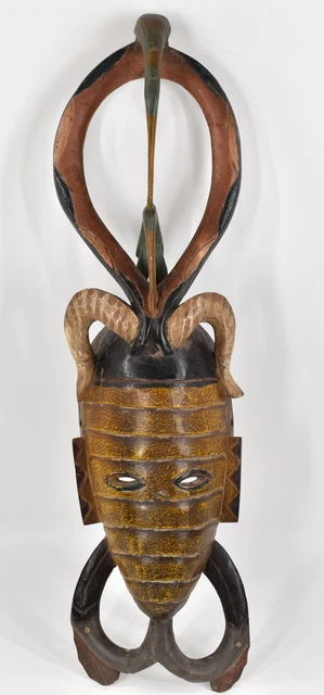 Guro Yaure Portrait Mask Horns Cote d'Ivoire African Art