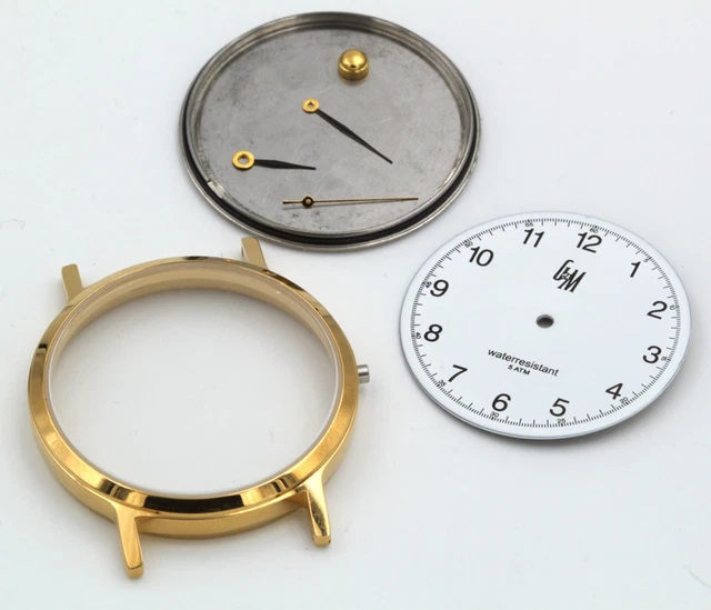 Boîtiers Pour Mouvement à Quartz ETA Avec Cadran Et Enregistrement De Pointeur - Acier Inoxydable, Neuf Avec Défauts