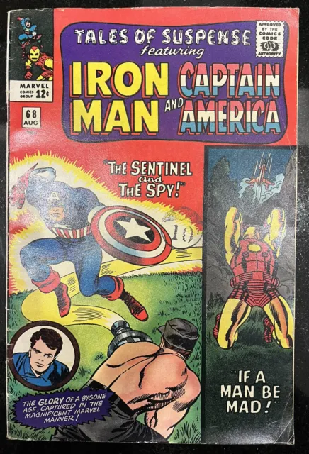 Marvel Comics Tales of Suspense #68 1965 Iron Man / Captain A Silver Age FN-