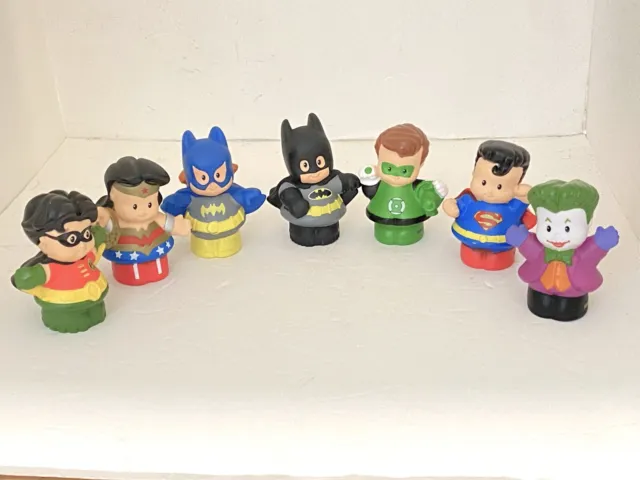 Fisher-Price Little People DC Super Friends Figures Set of 7 Super Heroes
