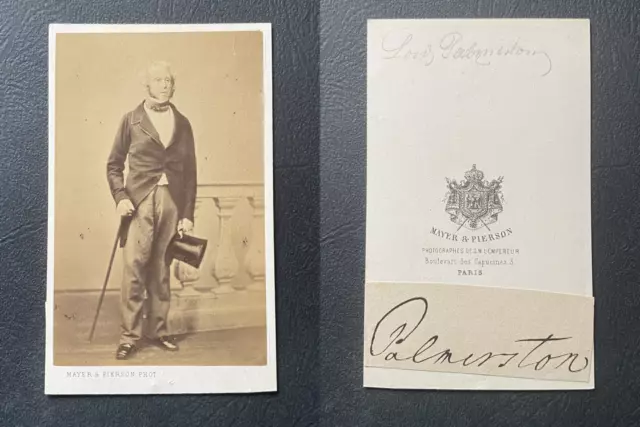 Mayer et Pierson, Paris, Lord Palmerston Vintage cdv albumen print.Henry John