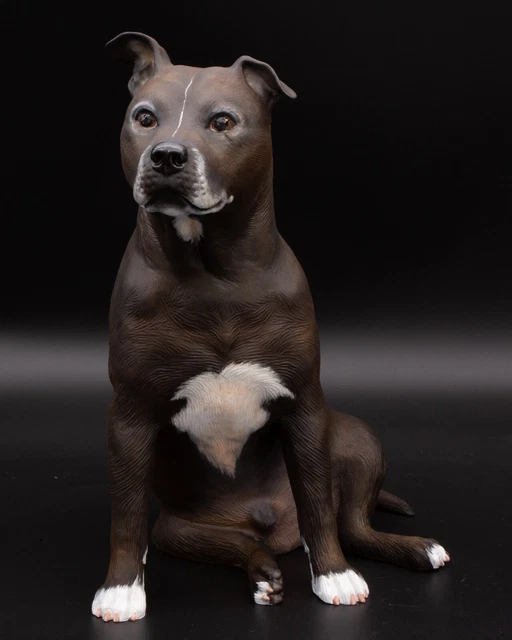 Staffordshire Bull Terrier Statue Sitting 2 Urn/Figurine,