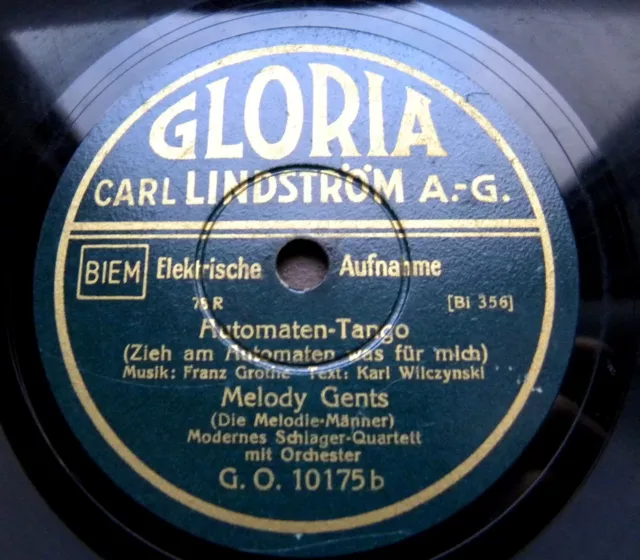 1103/ MELODY GENTS-Comedian Harmonists RIVALE-Automaten-Tango-78rpm Schellack