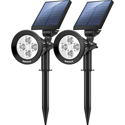 Nekteck Solar Lights 2-in-1 Solar Spot Lights Outdoor Waterproof Solar Powere...