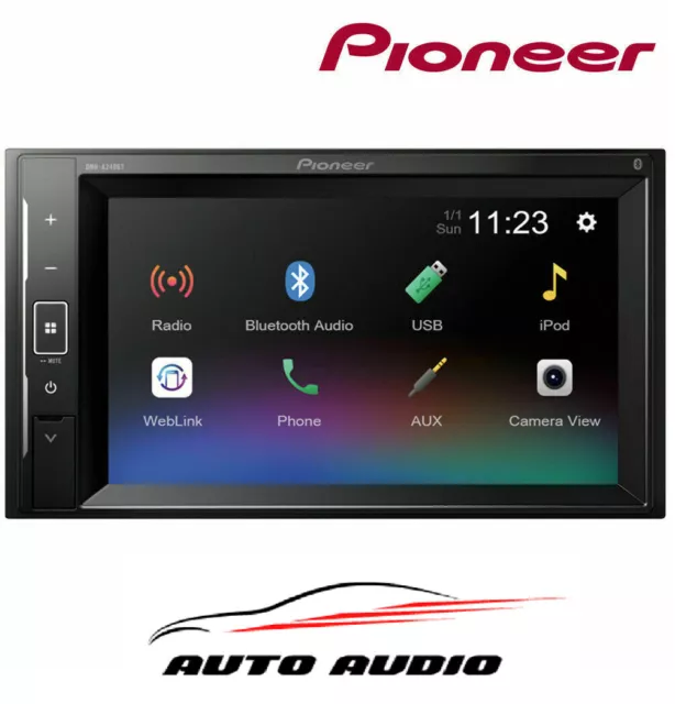 PIONEER DMHA240BT 6.2& Touch Screen Double Din Bluetooth USB Radio Car