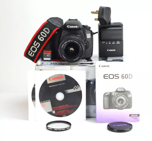 Canon EOS 60D DSLR Camera & Canon EF-S 18-55mm IS Zoom Lens Kit Boxed