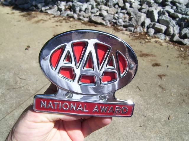 1950s Antique AAA Auto Trunk lid emblem badge gm Vintage Chevy Ford Hot Rod 55 1950s Antique AAA Auto Trunk lid emblem badge gm Vintage Chevy Ford Hot Rod 55
