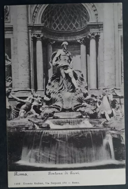 Undated Italy Postcard-Rome, Trevi Fountain Unused No Stamp