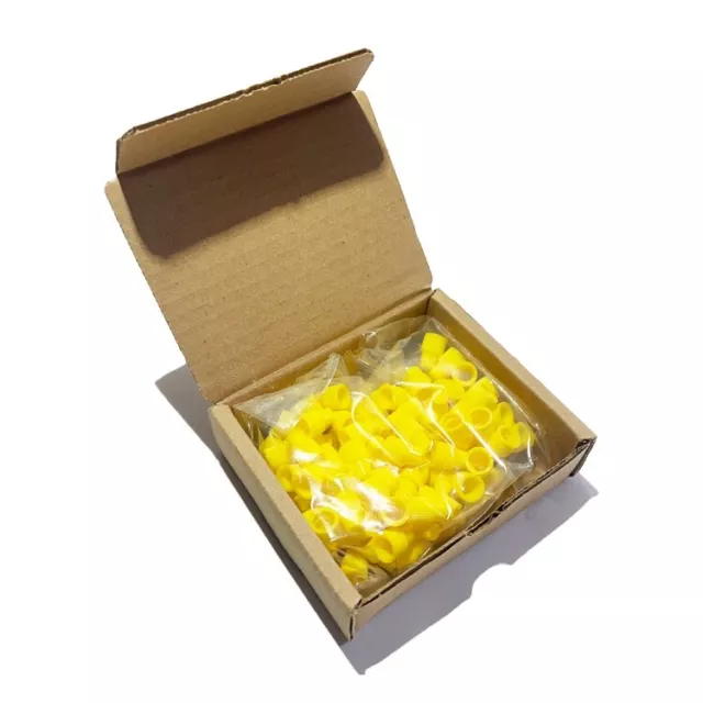 Wheaton™ 8-425 Dropper Tip Cap 8mm Yellow Polypropylene 100/box LAB - LABORATORY