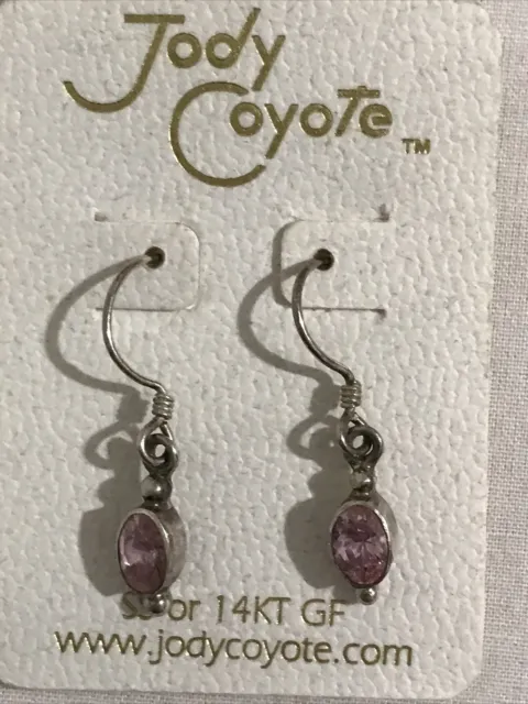 Jody Coyote Earrings Sterling Silver or 14Kt Filled Fashion Oval Pink Dangle