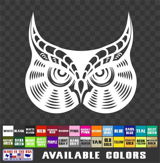 Owl Head Sticker Vinyl Decal Car Van Truck Laptop