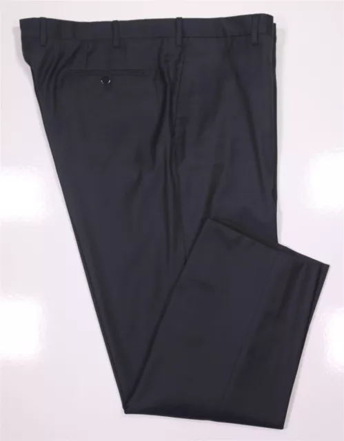 Lanvin 15 Faubourg Current Dark Navy Blue Flat Front Wool Dress Pants 40x28