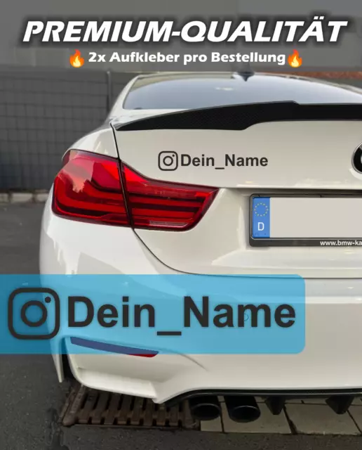 2x Instagram Aufkleber für Werbung Wunschtext Aufkleber Auto Motorrad Sticker