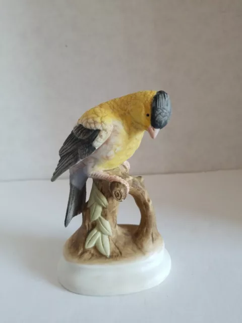 Vtg. Lefton China Gold Finch Bird on Branch Porcelain Figurine Kw395 Japan