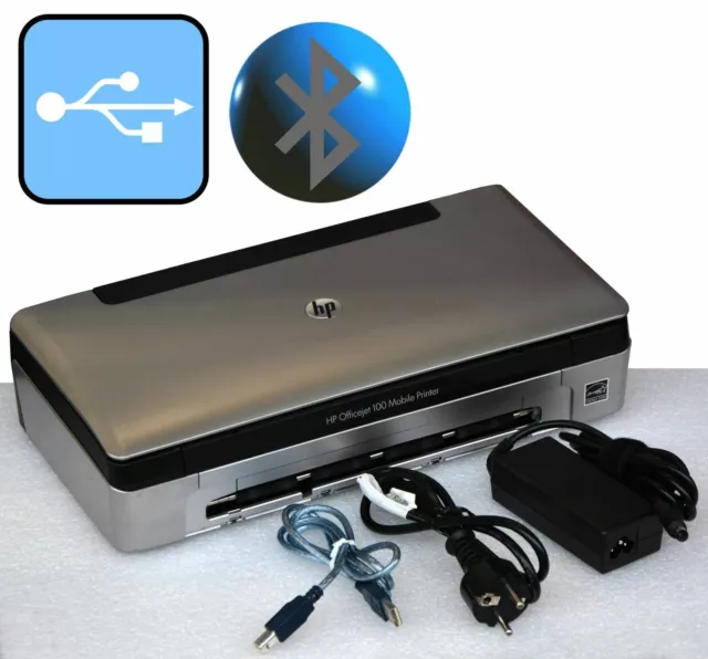 Portable Petit Imprimante HP Officejet 100 USB + Bluetooth Pour Windows XP 7 10