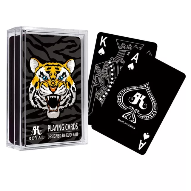 Playing Cards Plastik Spielkarten Schwarze Pokerkarten Poker Karten Black Tiger