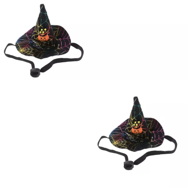 2 Pieces Pet Costumes Hats Cosplay Witch for Dogs Cat Halloween