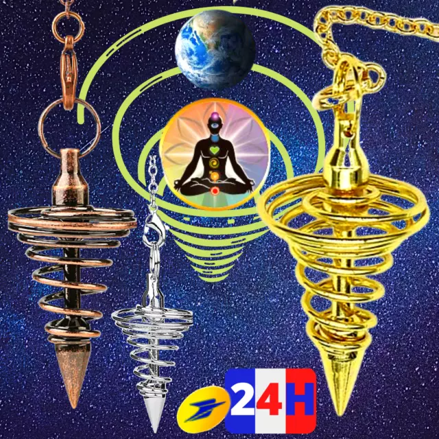 PENDULE SPIRALE en Metal, Parfait pour RADIESTHESIE et ESOTERISME, Tarot-Oracles