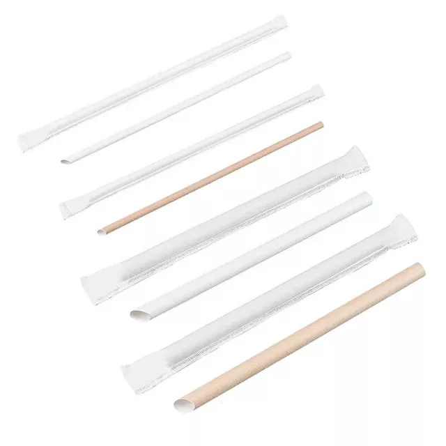 1000-2000X Eco-friendly Paper Drinking Straws 6/12MM Drinking Straw Party BULK 2