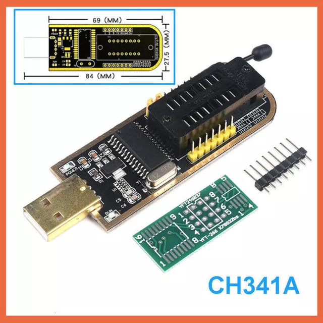 USB CH341A 24 25 Series EEPROM Flash Programmer Adapter + SOIC8 SOP8 Test Clip