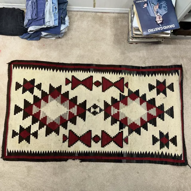 NAVAJO RUG -BEAUTIFUL HANDSPUN WOOL - Large 67" x 37" - See Pictures