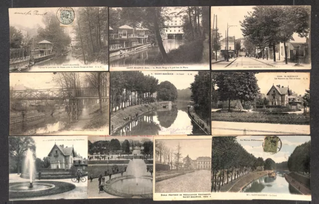 94 - Lot 10 CPA de SAINT-MAURICE - voir scans et descriptions