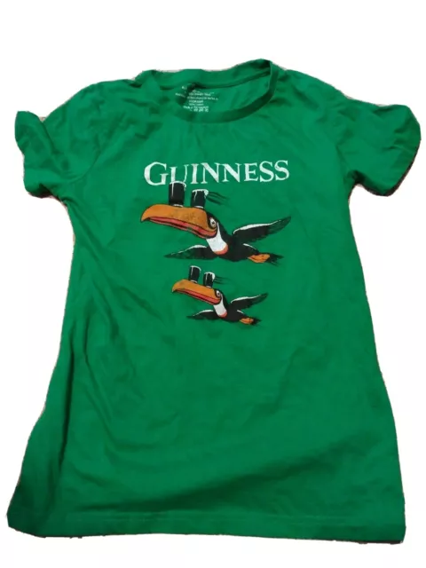 Guinness T-Shirt Womens Size Large Toucan Bird with Beer Green Shirt Logo NWOT