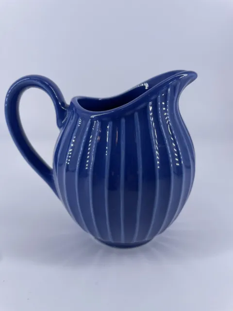 Fapodel , SA Made in Portugal Blue Textured Stripes Creamer Small Pitcher