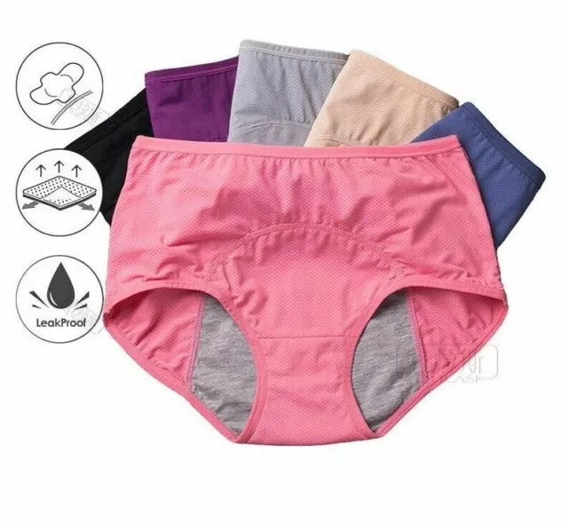 Adult Menstrual Panties Women Underwears Leak Proof High Rise Period Undies 3Pcs