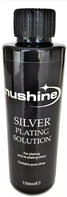 NUSHINE SILVER PLATING SOLUTION -PLATE METALS WITH REAL SILVER -Cheapest on Ebay