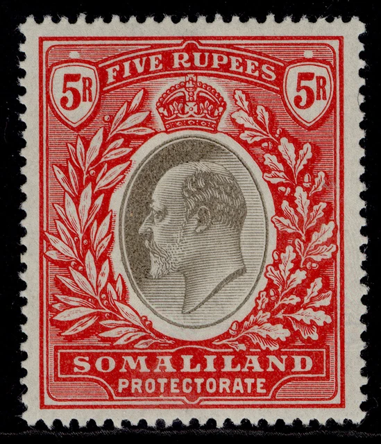 SOMALILAND PROTECTORATE EDVII SG44, 5r grey-black & red, LH MINT. Cat £75.