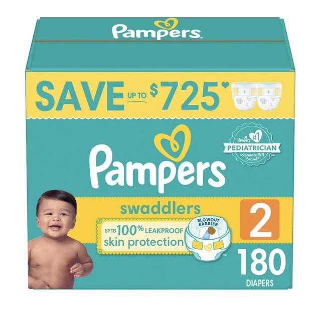 Pampers Swaddlers Active Baby Diapers Super Pack - Size 2 - 180