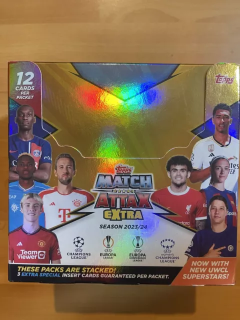 Topps Match Attax Extra 23/24 Trading Cards Full Box 36 Packs