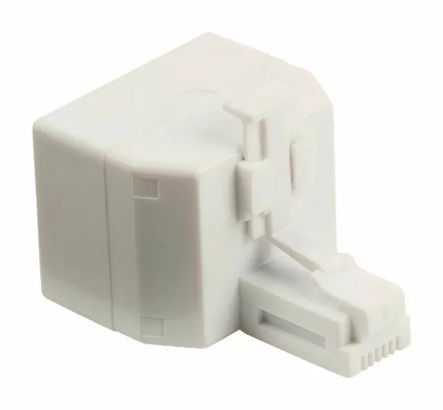 RJ11 Double Adapter Cable ADSL Modem Socket Splitter