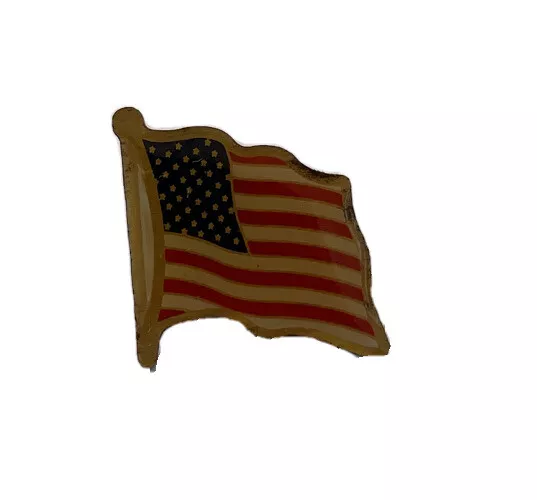 Vintage Américain USA Patriotique Ondulant Revers Drapeau Broche