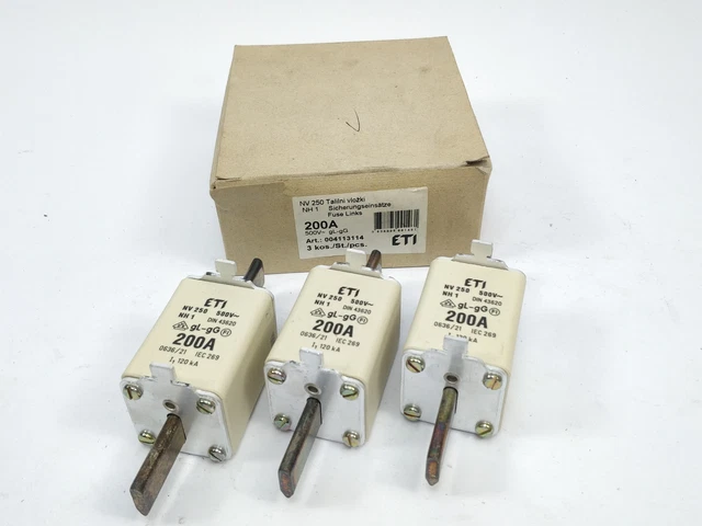 ETI 004113114 Fusible 200A 500V Gl NH1 120kA 3Pcs