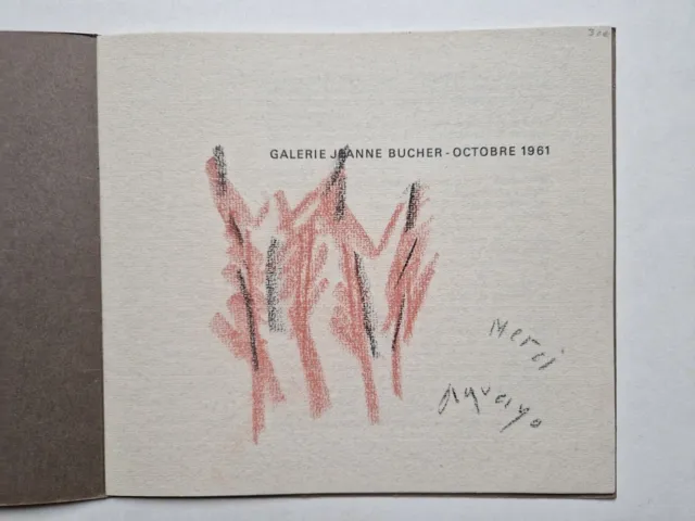 Firmin aguayo - galerie Jeanne bucher 1961 - dessin signé en page de garde