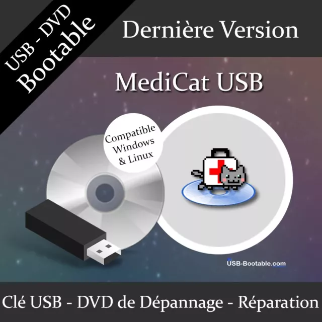 Clé USB ou DVD Bootable MediCat USB + Guide PDF d'utilisation