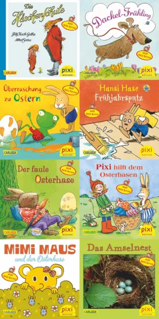 8 Hefte aus Pixi Serie 221 Ostern Pixi mit Hasen Hühnern und Stickern RARITÄT