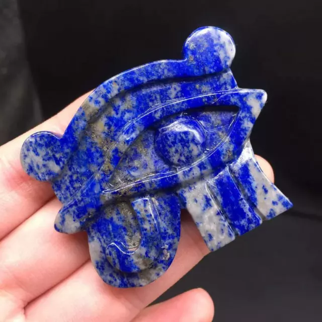 Natural Lapis Lazuli Crystal Quartz Carved Eye of Cruz Healing Decoration 1pc