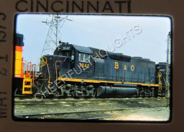 Original '75 Kodachrome Slide B&O Baltimore Ohio 3842 GP38 Cincinnati, OH  37I54