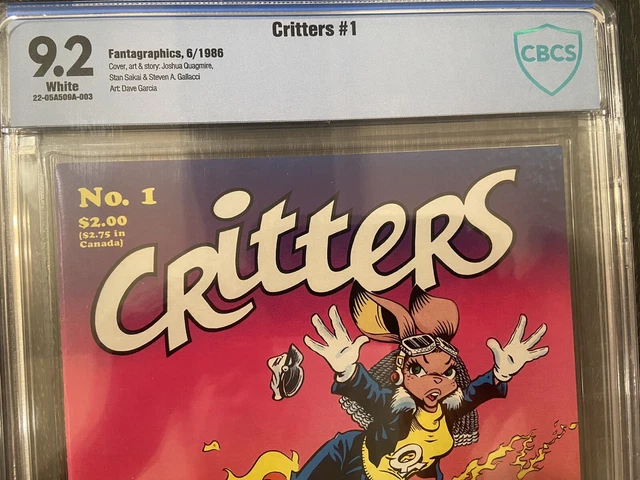 Critters #1 (Fantagraphics 1986) CBCS 9.2 *White Pages* Early Usagi Yojimbo 2