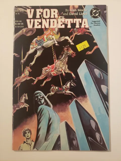 Bd Dc Comics V For Vendetta #8 vol. VIII Of X Vo FEB 89 Alan Moore David Lloyd