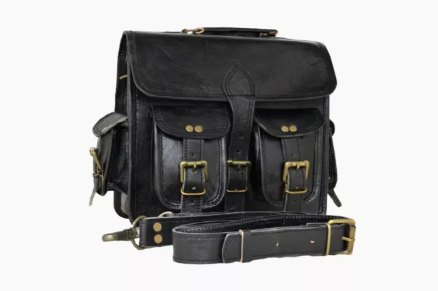 Große schwarze Messenger-Schulter-Laptoptasche für Herren, Aktentasche aus...