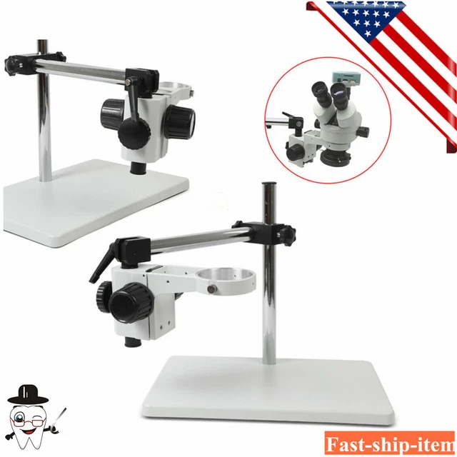 Lab Table Stereo Boom Microscope Stand 360° Rotation Arm Focusing Holder 76mm
