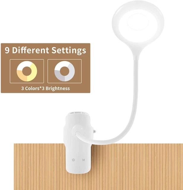 LACOKI LED Reading Light, 28 Leds USB Rechargeable Reading Lamp, 3 Color X 3 Br