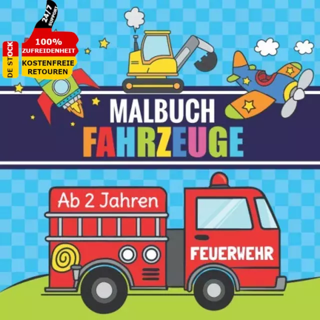 Malbuch Fahrzeuge Ab 2 Jahren Erstes Kritzelbuch Für Kinder Geschenk Malheft